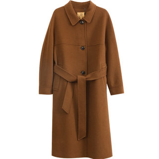 玳莎单排扣中长款羊毛大衣女冬季新款气质收腰显瘦翻领双面呢外套