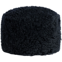 TOTEME Womens 24 Autumn and Winter New Navy Blue Soft Shearling Pillbox Hat