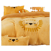 Mercury Home Textiles Milk Velvet Four-piece Warm Velvet Set Coral Velvet Student Dormitory Sheets and Quilt Covers Bedding