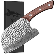 (Self-operated) Crazy Shark Damascus kitchen knife home chefs special sharp forged meat slicing knife kitchen
