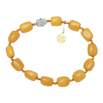 Potala Palace Beeswax Jadeite Bracelet Nanhong Transfer Beads 925 Silver Single Circle Rosary Beads Birthday Gift for Girlfriend