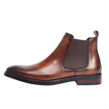 Business chelsea boots high top retro square toe boots