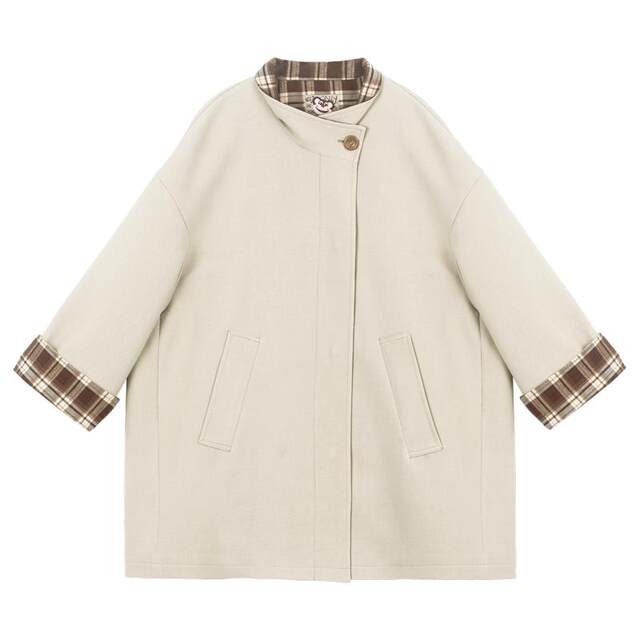 KEIKO retro commuter plaid silhouette windbreaker