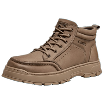 Camel Mens Shoes 2024 Winter New Versatile Thick Sole Increased Grip Soft Sole Urban High Top Skateboard Shoes for Men