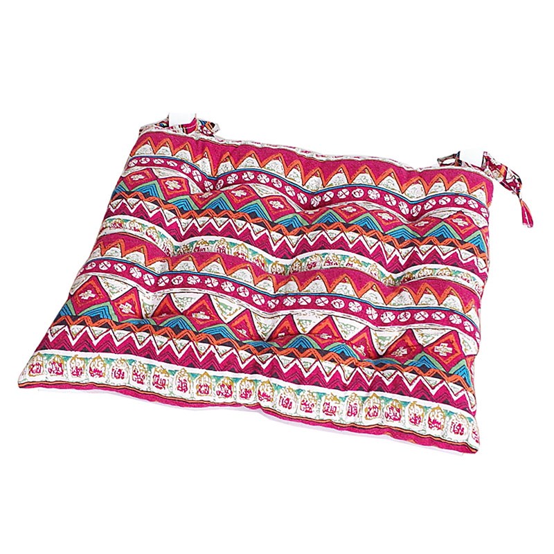 Bohemian ethnic style cotton and linen thickened strap chair cushion