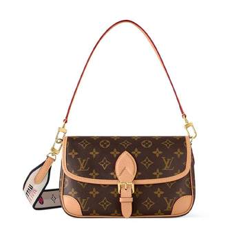 Second-hand 99 new lv louis vuitton diane presbyopia hand-held cross-body shoulder bag large baguette
