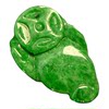 Spicy Green Burmese Natural Grade A Jade Golden Toad Ring Noodles