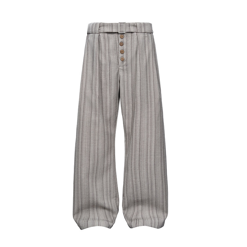 CATSSTAC Dzi beads dark stripe draped wide-leg trousers 2026 spring, skin-friendly, breathable, anti-wrinkle and smooth