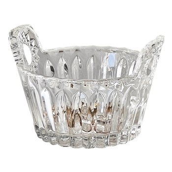 European style embossed glass flower basket jewelry box accessories storage