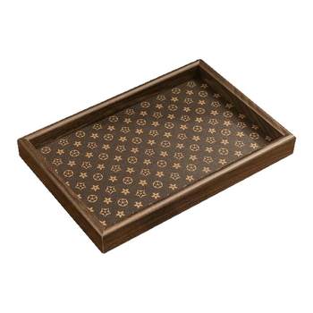High-end retro tea tray walnut jewelry rectangular wood