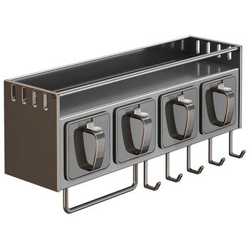 Kitchen spice box spice storage rack multi-functional spice jar storage combination set home punch-free wall hanging