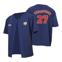Barcelona club Official Offer -- Barcelonas title Deep Blue Indies baseball shirt for short sleeves fans