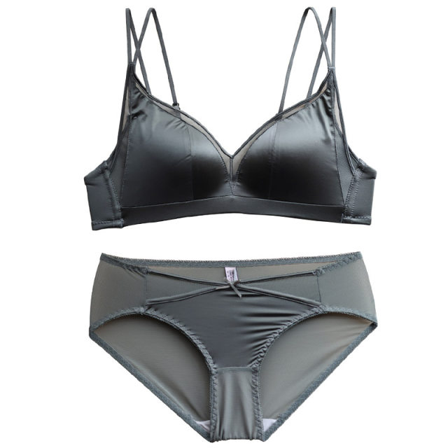 Satin thin triangle cup without steel ring double beautiful back cross