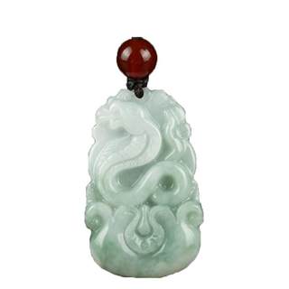 Natural a-grade jadeite dragon, snake, horse, sheep, monkey, chicken, dog pendant