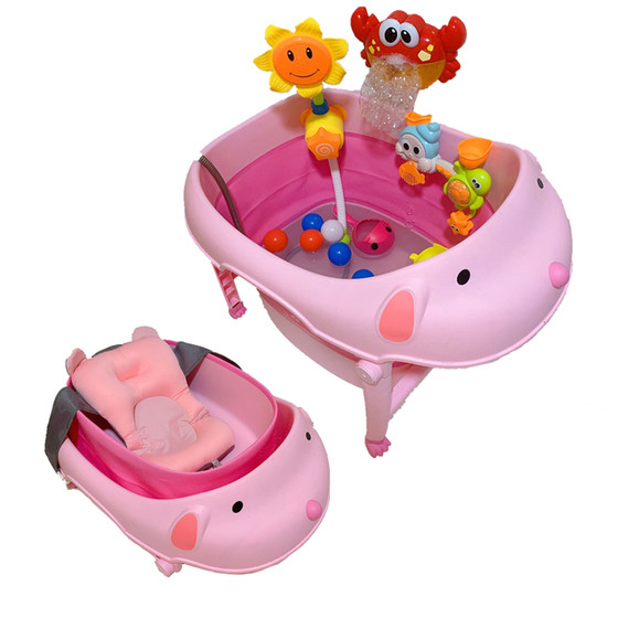 Newborn baby bathtub children folded bath barrel Baby bath barrel can sit in a bath, bath, swimming barrel home large number