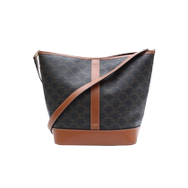 (Self-operated) Second-hand 98 new Celine shoulder bag Arc de Triomphe bucket bag medium 27 presbyopic PVC