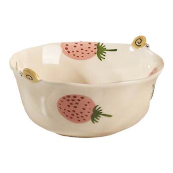 Ink color cute strawberry rice bowl for home use 2024 new style