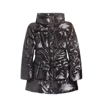 (Self-operated) PINKO autumn and winter series waisted shiny mid-length down jacket is fashionable and versatile