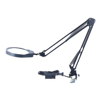 Pdok Clip-On Folding Magnifying Glass with Three-Color Led Light for Repair, Appraisal, Welding, Inspection, Specialized for Jewelry, Antiques, Banknotes, Stamps, Collection, Research, Observation, Magnifier, Creative Desk Lamp Pd435127