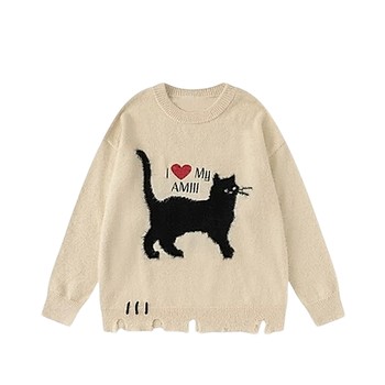 Bosie wasteland style cartoon crew neck sweater Bosie wasteland style cartoon crew neck sweater