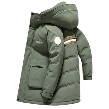 Duck Winter Down Jacket ແບບຄູ່ຜົວເມຍກາງແຈ້ງຂອງຜູ້ຊາຍທີ່ຫນາແຫນ້ນເຢັນກາງເວັນ Workwear ແບບອົບອຸ່ນ Jacket ຜູ້ຊາຍ trendy