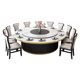 Hotel electric dining table turntable rock plate large round table hotel private room light luxury 15 people 20 people banquet table hot pot table