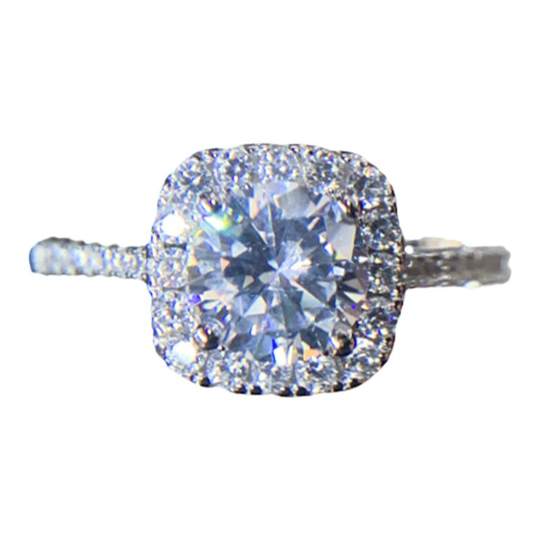 Women's sterling silver fashion simple mossan diamond 50-minute carats