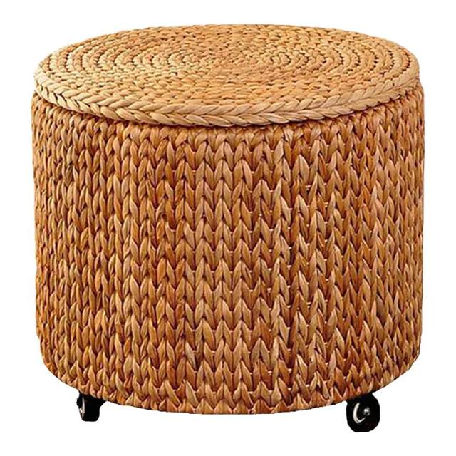 Retro American style pastoral round storage stool with cover