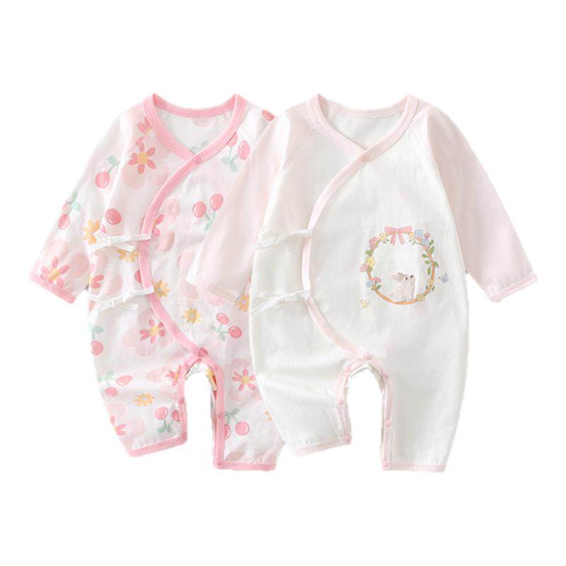 2026 Baby Clothes Summer Thin Onesie Pure Cotton Baby Romper Suit Newborn Harness Long Sleeve Air-conditioned Room Suit