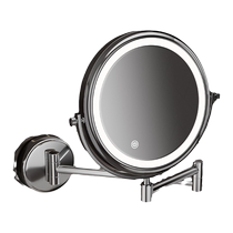 Light luxury makeup mirror LED light-emitting smart makeup mirror bedroom desktop hotel bathroom stretchable folding small mirror