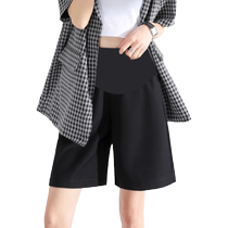 Maternity shorts summer thin outer wear suit five-quarter pants wide-leg pants pregnancy belly support casual loose slimming mid-pants