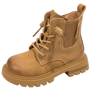 [Fleece lining optional] Genuine leather Martin boots for children