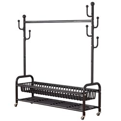 Floor-Standing Clothes Rack for Bedroom, Home Clothes Drying Rack, Room Coat Rack, Simple Clothes Hanging Rack, Storage Wardrobe, Bay Window