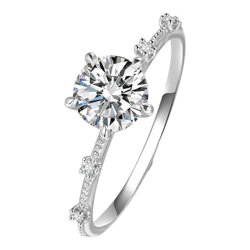 Tiffany Diamond Platinum PT950 Cultured Diamond Ring