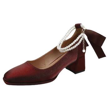 White mary jade fairy style french high heels bridesmaid