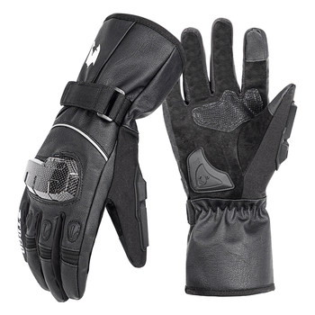 Motorcycle gloves, winter riding waterproof, warm and velvet carbon fiber gloves, anti-fall motorcycle extended gloves for men and women