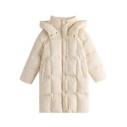 Momo children's clothing girls' foreign aura 2023 new winter children medium long black thick down jacket jacket