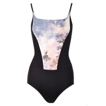 danzbaby high crotch art examination body suit black ballet practice suit dance suit female adult suspender B210