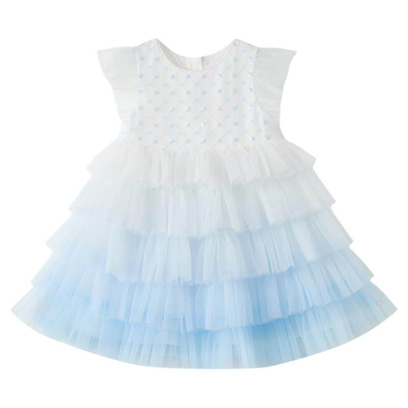 Tartineetchocolat French chocolate children's clothing 26 spring and summer new girls flying sleeve cake skirt dress