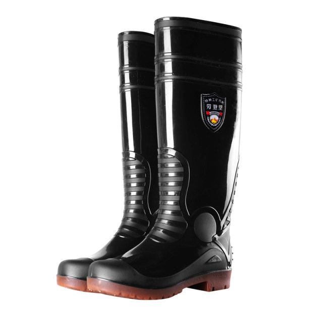 加长雨靴劳登保特高雨鞋男加厚耐磨耐酸碱牛筋底长筒过膝建筑胶鞋
