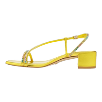 SW SOIREE CRYSTAL 35 SANDAL spring and summer new crystal one-line strap thick heel sandals for women