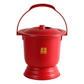 喜桶塑料子孙桶新娘陪嫁乔迁搬家新居习俗尿桶尿盆结婚大红痰盂
