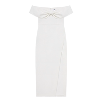 self-portrait 2024 spring summer ivory white butterfly knot with a long skirt in the back of the waistline