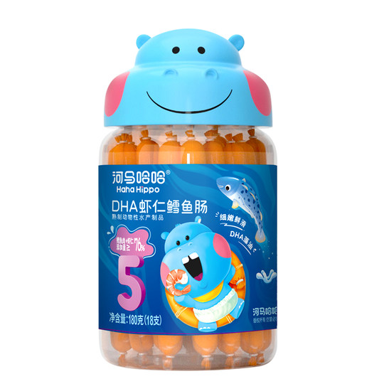 河马哈哈DHA鳕鱼肠 76%鳕鱼肉宝宝香肠零食无添加香精 鱼肉肠
