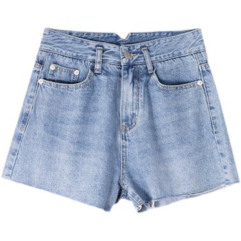 ໂສ້ງຂາສັ້ນແອວສູງ, jeans outerwear ແບບ retro ຮ່ອງກົງແລະກາງເກງຮ້ອນ