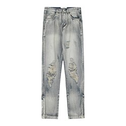 Remember to add spicy American vibe high street washed ripped jeans trendy brand retro hip-hop pants