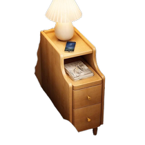 Small mini-side cabinet with ultra-narrow bedside tableclamp sewing frame solid wood miniature modern edge cabinet