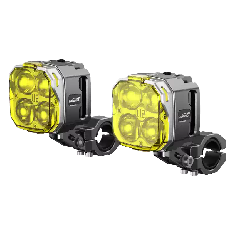 燈霧羅 LOBOO羅蔔機車射燈L12T改裝霧燈爆閃超亮強光燈遠近光鋪路燈