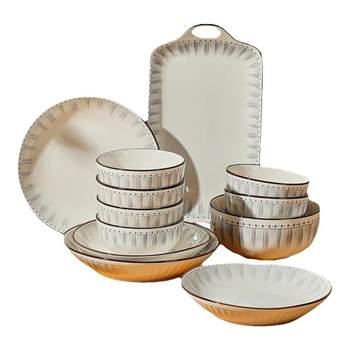 Ceramic tableware dishes set for home use 2025 new plate