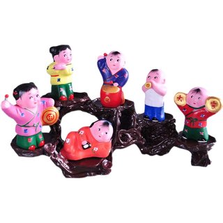 天津泥人张彩塑 欢天喜地 小百子求子结婚娃娃送朋友亲人新房摆件